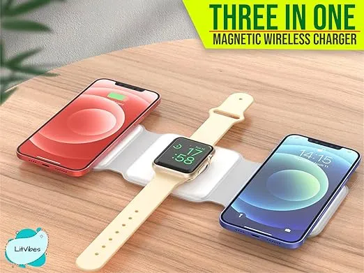 3 in 1 Magnetic Foldable MagSafe Compatible Wireless Charger Other Wireless Charging Devices