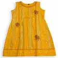 Elegant Mustard Yellow Sleeveless Embroidered Kurti for Women